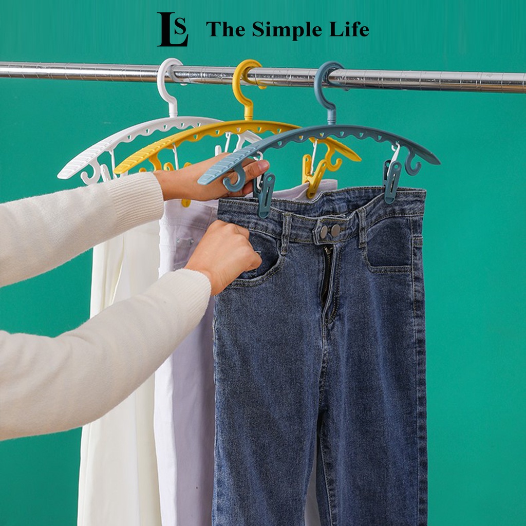 Móc treo quần áo nhiều kẹp, kẹp phơi, treo quần áo bằng nhựa, chống trượt, chắc chắn đa năng, tiện dụng [CHÍNH HÃNG]