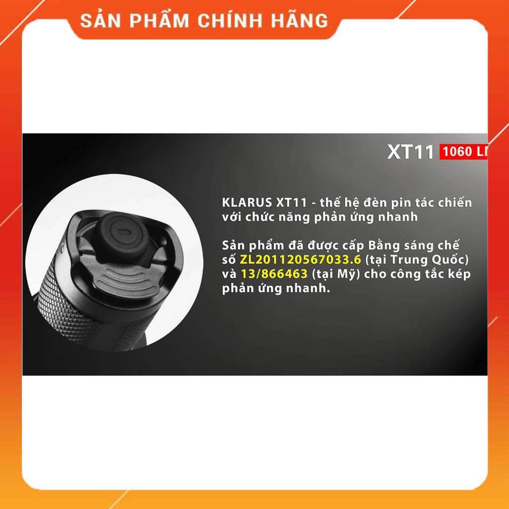 [BH 5 NĂM] Đèn pin và đèn sạc KLARUS XT11 công tắc tác chiến nhanh sáng 1060lmxa 241m pin 18650