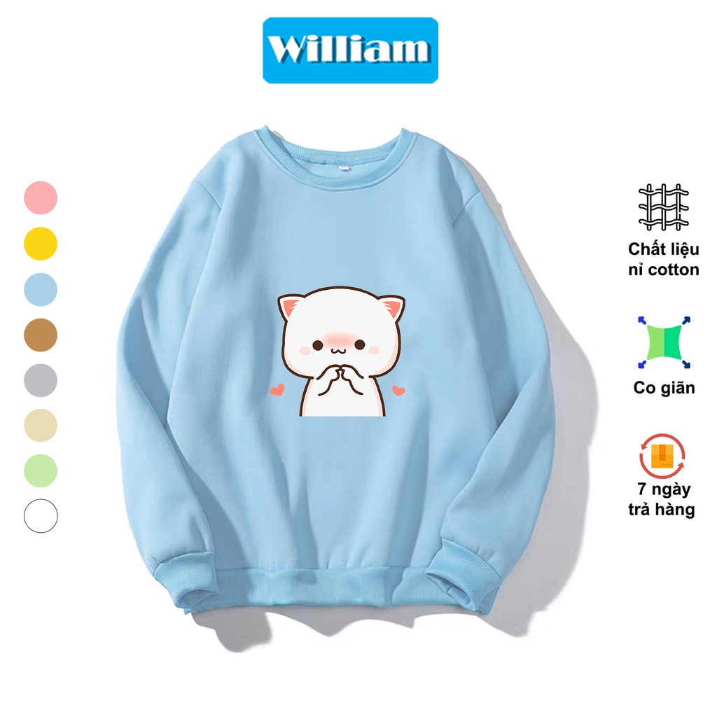 Áo sweater nam nữ hình Mèo dễ thương chất nỉ bông dày dặn, in Pet cao cấp William - DS219