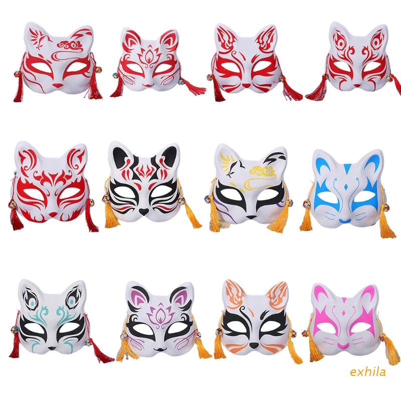 Mặt nạ hóa trang Kabuki Kitsune Foxes phong cách Nhật Bản