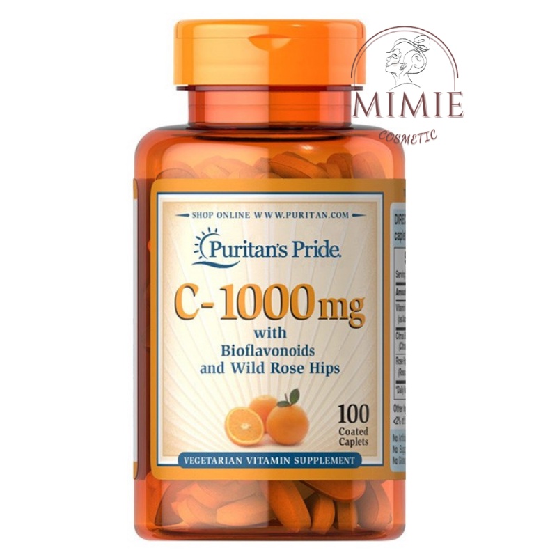 Viên uống vitamin C Puritan's pride - bổ sung vitamin C giúp sáng da, mờ nám, làm đẹp da 500mg - 1000mg