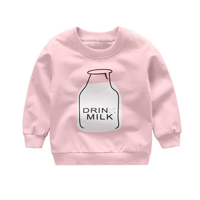 Áo dài tay cổ tròn cho bé trai và bé gái