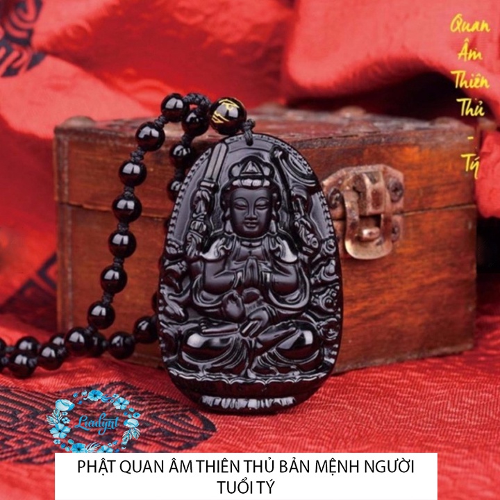 Chuỗi hạt dây chuyền vòng đeo cổ mặt phật bản mệnh 12 tuổi - Phật Quan Âm Thiên Thủ size 4,7cm x 3cm MS190120222