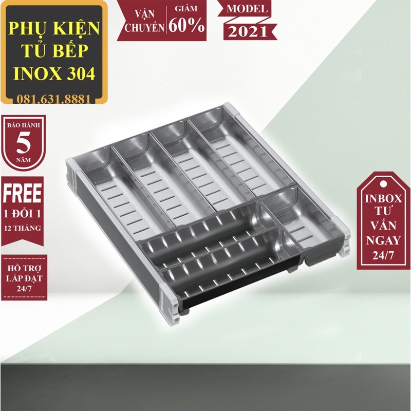 KHAY CHIA THÌA DĨA INOX 304 LẮP NGĂN KÉO TỦ BẾP