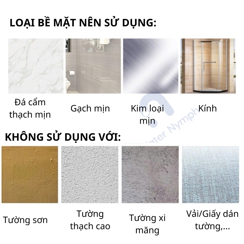 Móc treo quần áo, đồ dùng nhà tắm, nhà bếp, móc dán tường inox 304 cao cấp Waternymph đen, bạc