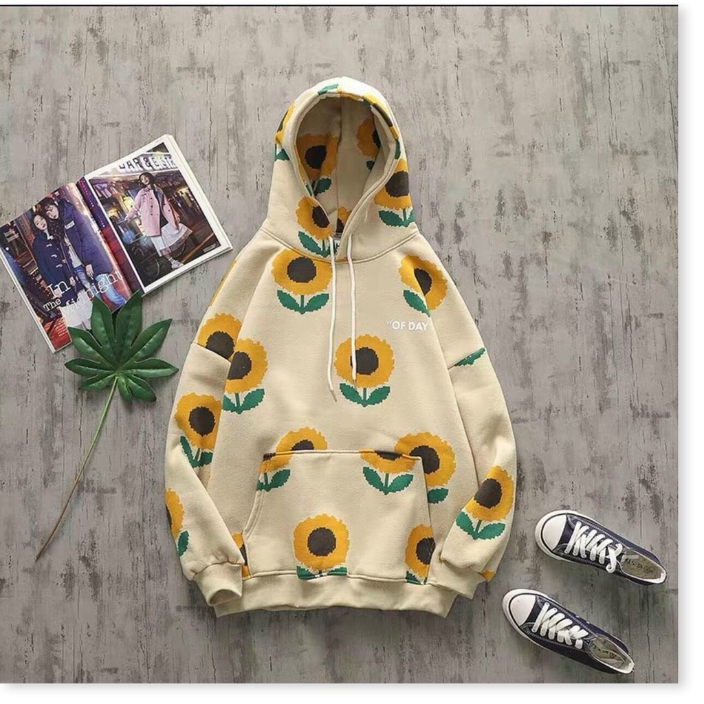 ÁO HODDIES HOẠ TIẾT HOA HƯỚNG DƯƠNG CÓ MŨ CỰC XINH ĐẸP DÀNH CHO CÁC BẠN TRẺ KOKO MI STORE
