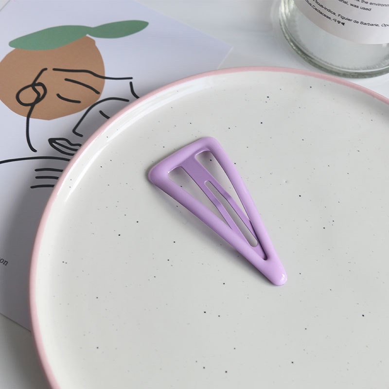 Kẹp tóc mái, kẹp tách hình tam giác sơn bóng 7cm nhiều màu sắc ngọt ngào