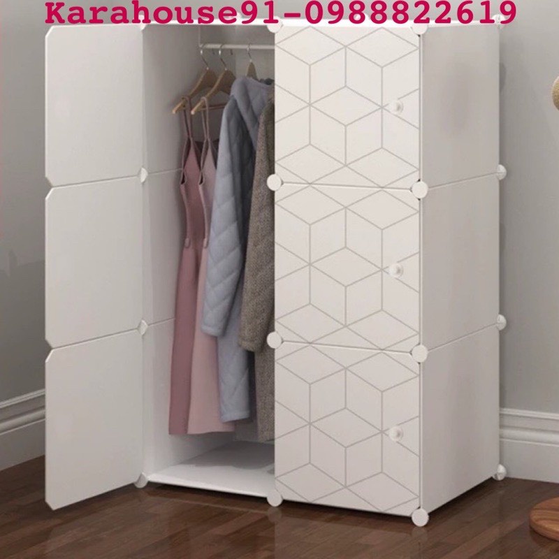 TỦ NHỰA LẮP GHÉP THÔNG MINH 6 Ô ĐỂ ĐỒ ĐA NĂNG