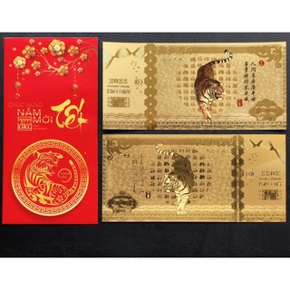 Tết - ti.ền hổ plastic mạ vàng 2022 tặng kèm bao lì xì
