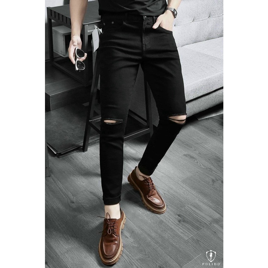 Quần dài jean nam dách gối co dãn dẹ chất coton siêu đẹp