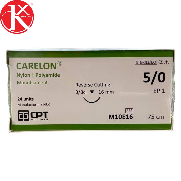 CHỈ PHẪU THUẬT KHÔNG TIÊU DÙNG TRONG THẨM MỸ CPT CARELON NYLON số 5/0 - M10E16