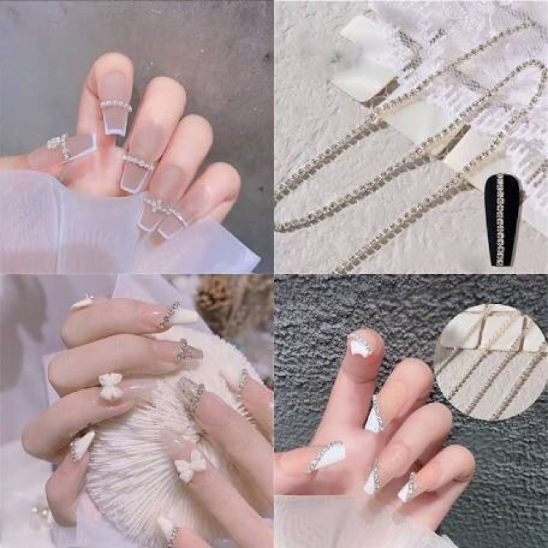 Đá dây đính móng siêu sáng đẹp dài 1 mét
