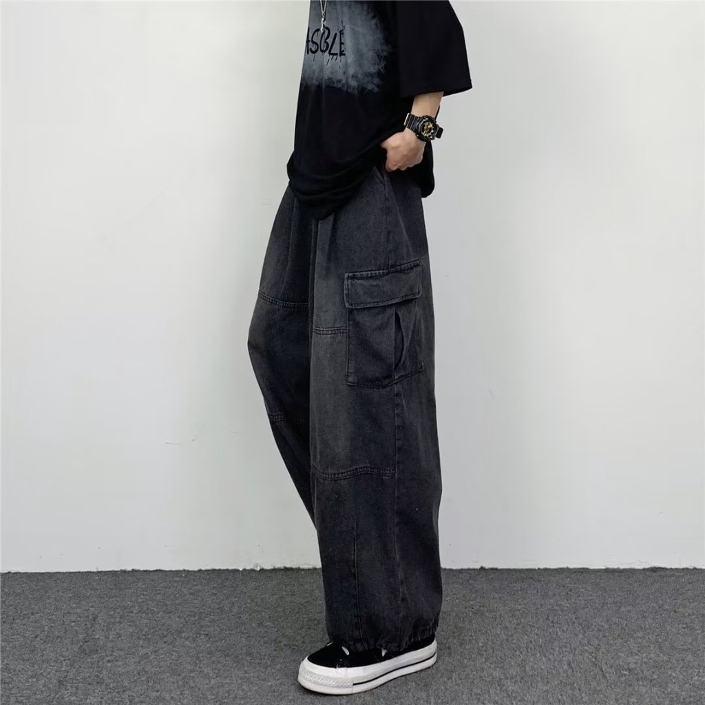 Quần Jean Nam Nữ Ống Rộng Dáng Suông Kiểu Hip-Hop quần ống rộng Đường Phố Cá Tính Quần jean ống rộng nam Thời Trang quần bò nam