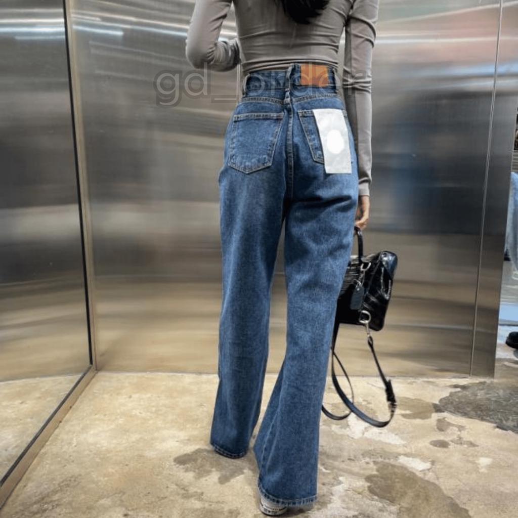 Q1|Quần jeans bò nữ xẻ tà ống rộng cạp cao hàn quốc basic dễ mặc đi học, đi chơi gd_order