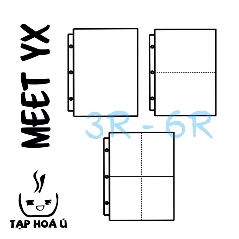 SHEET MEET YX DÙNG CHO BINDER BÌA A5 LOẠI  MỚI - 3 CÒNG HOẶC 6 CÒNG