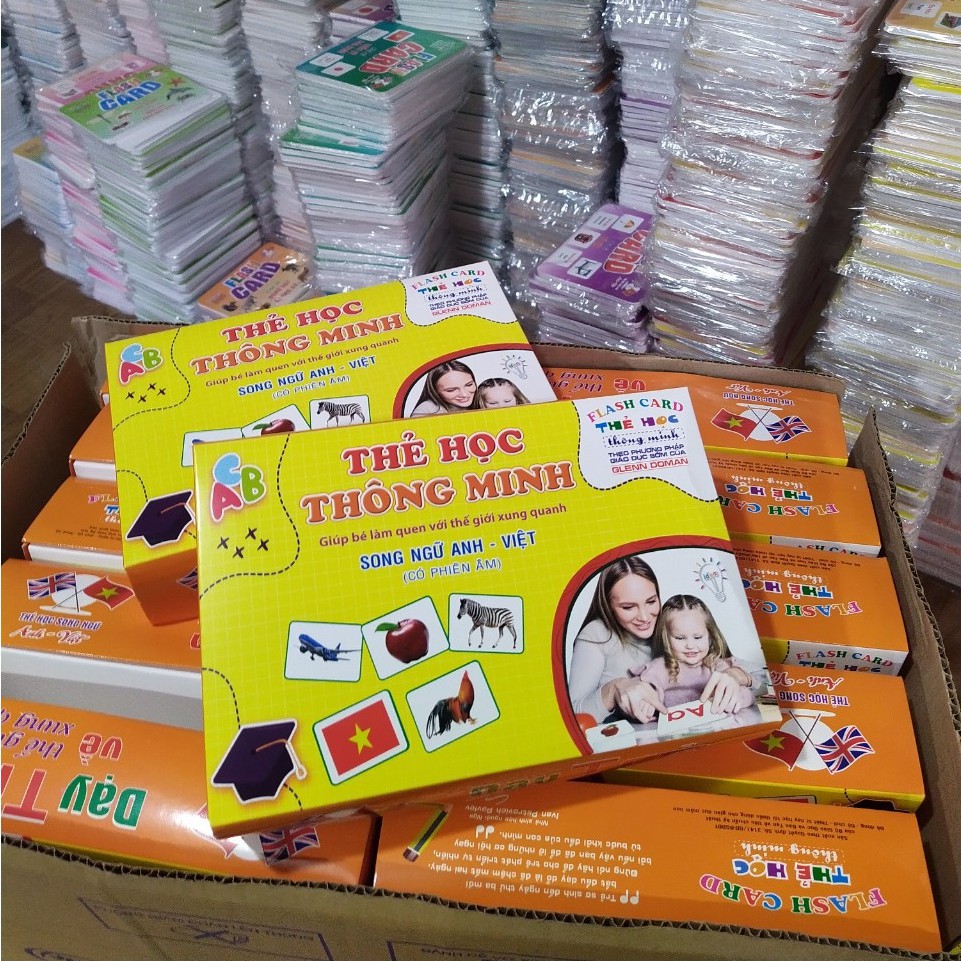 Bộ Thẻ Học Thông Minh, 18 Chủ Đề Vừa Học Vừa Chơi Song Ngữ Tiếng Anh Glenn Doman Flashcard Cho Bé từ 0-6 Tuổi
