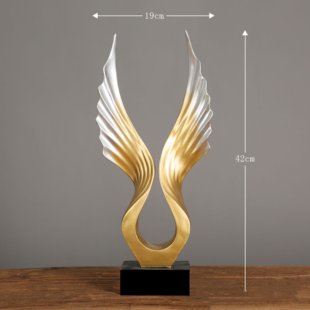 Tượng đôi cánh thiên thần đôi cánh đại bàng mạ vàng decor phòng khách, nhà cửa