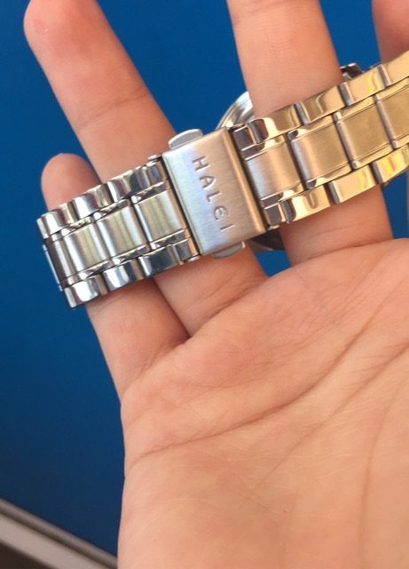 Đồng hồ nam Halei mặt xanh phản quang dây trănng cực bền | BigBuy360 - bigbuy360.vn