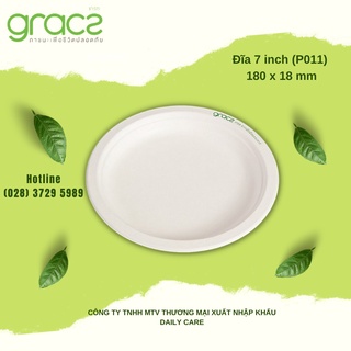 10 Đĩa tròn bã mía Thái Lan 7 inch - thương Gracz