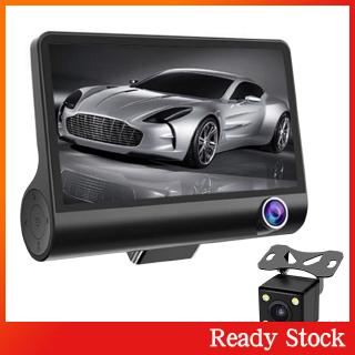 Ready Stock Dash Cam Car Dvr 3 Camera Lens IPS Rear View Multi Function