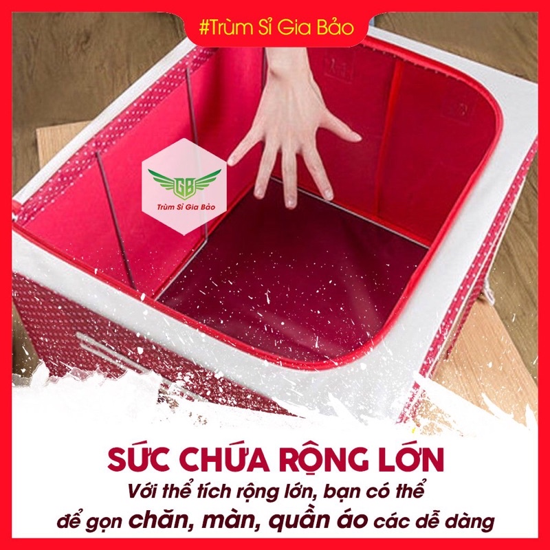 Túi đựng quần áo chăn màn khung thép , hộp vải đựng đồ cỡ lớn tiện lợi giỏ 66 lít.