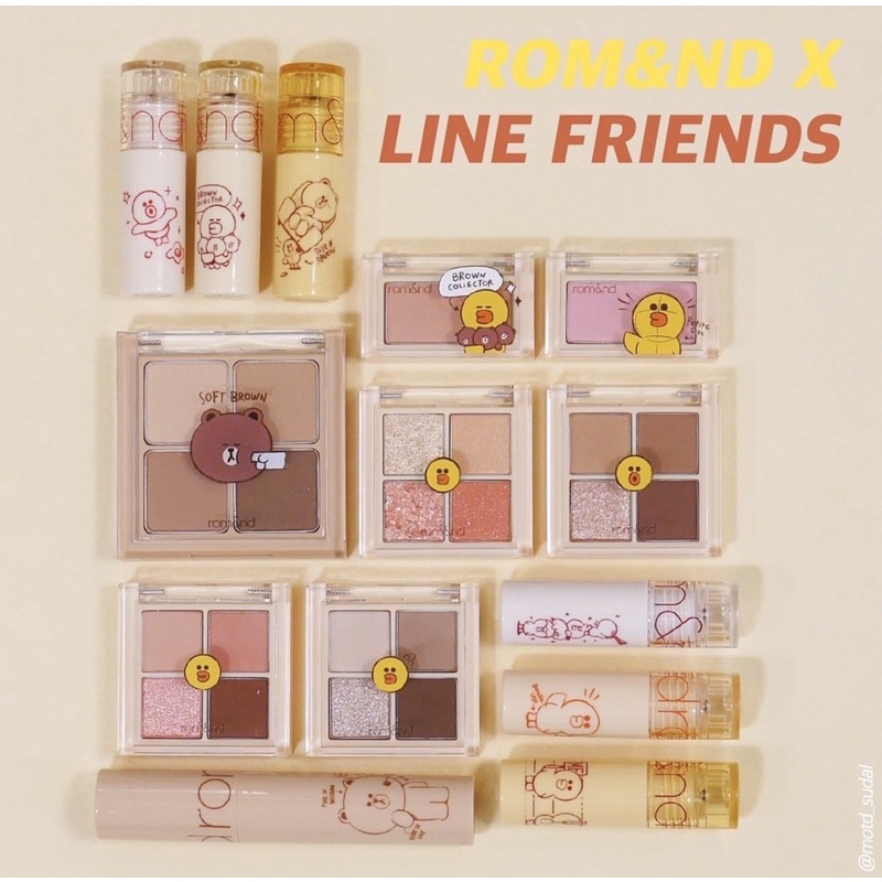 Bộ sưu tập Romand Line Friends (son, phấn mắt, má hồng)