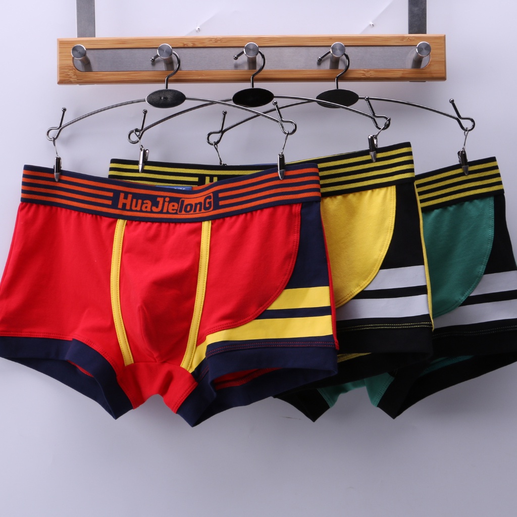 Quần Lót Nam Sịp Nam Vải Cotton Thấm Hút Kháng Khuẩn Co Dãn Tốt HUAJIELONG 01-2V