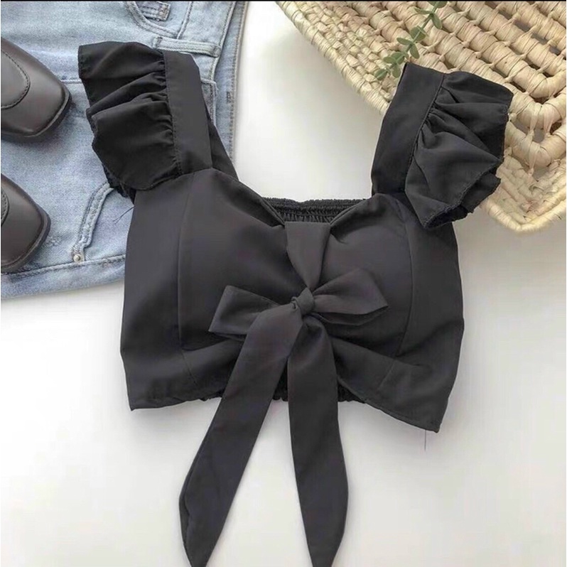 Áo Croptop Cánh Tiên Nhún Ngực