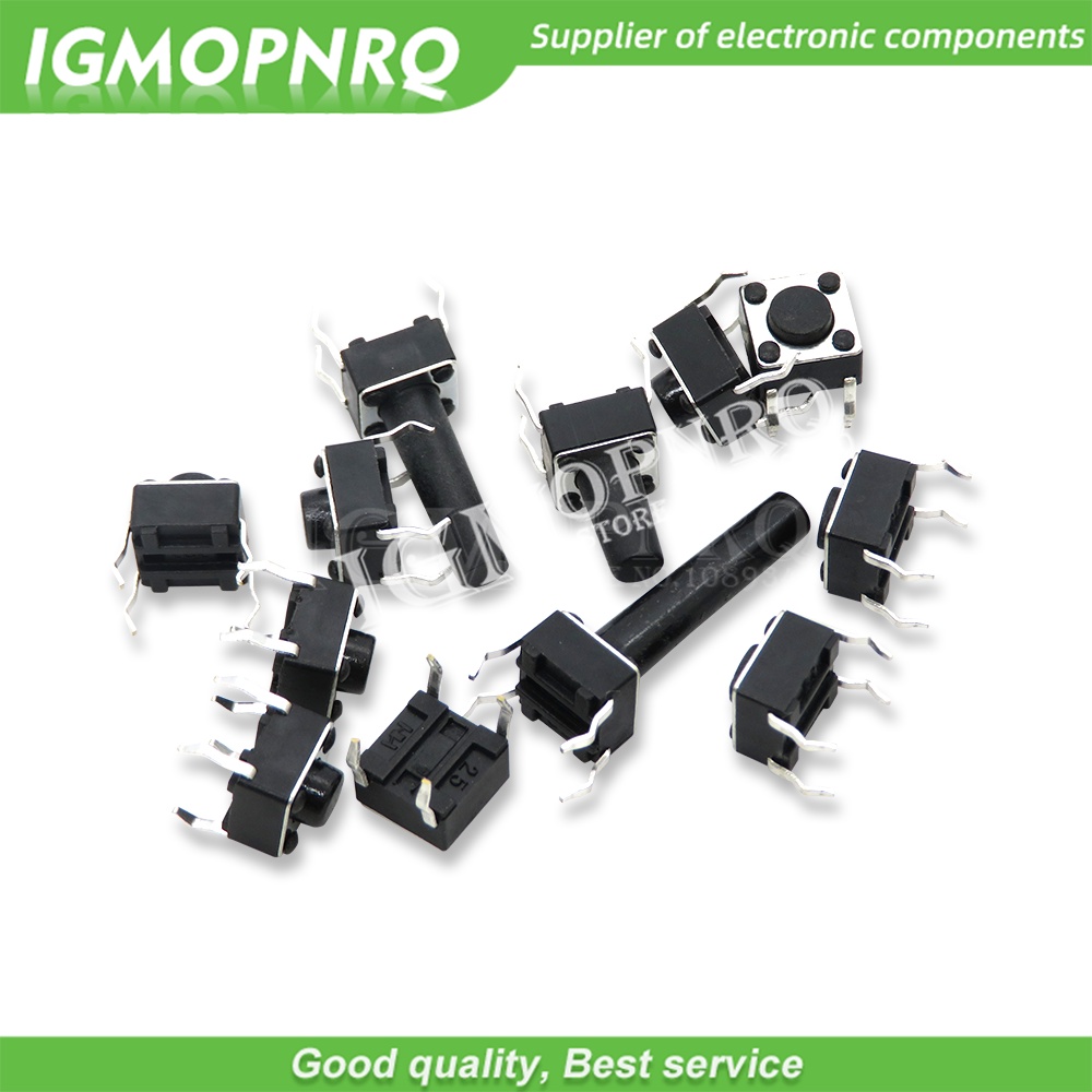 Set 50 Công Tắc Nút Nhấn micro 4pin 6 * 6 6x6x4.3 / 5 / 6 / 7 / 8 / 9 / 10 / 11 / 12 / 13 / 14 / 15 mm 4.3mm 5mm 6mm 7mm 8mm 10 / 11Pro