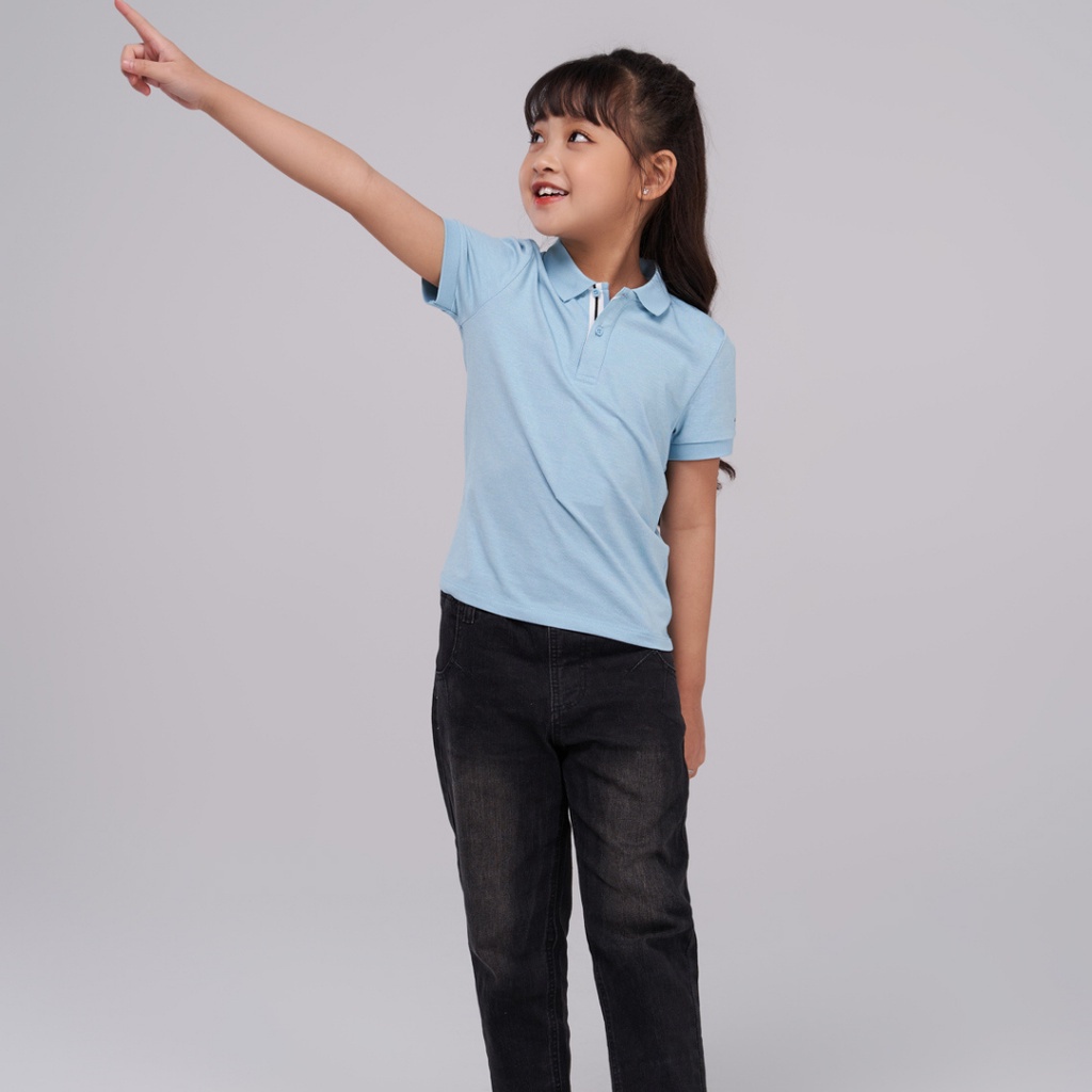 Áo polo trẻ em mắt chim Melange YODY Phối Nẹp thoáng mát siêu thấm hút mặc đi học đi chơi APK5151