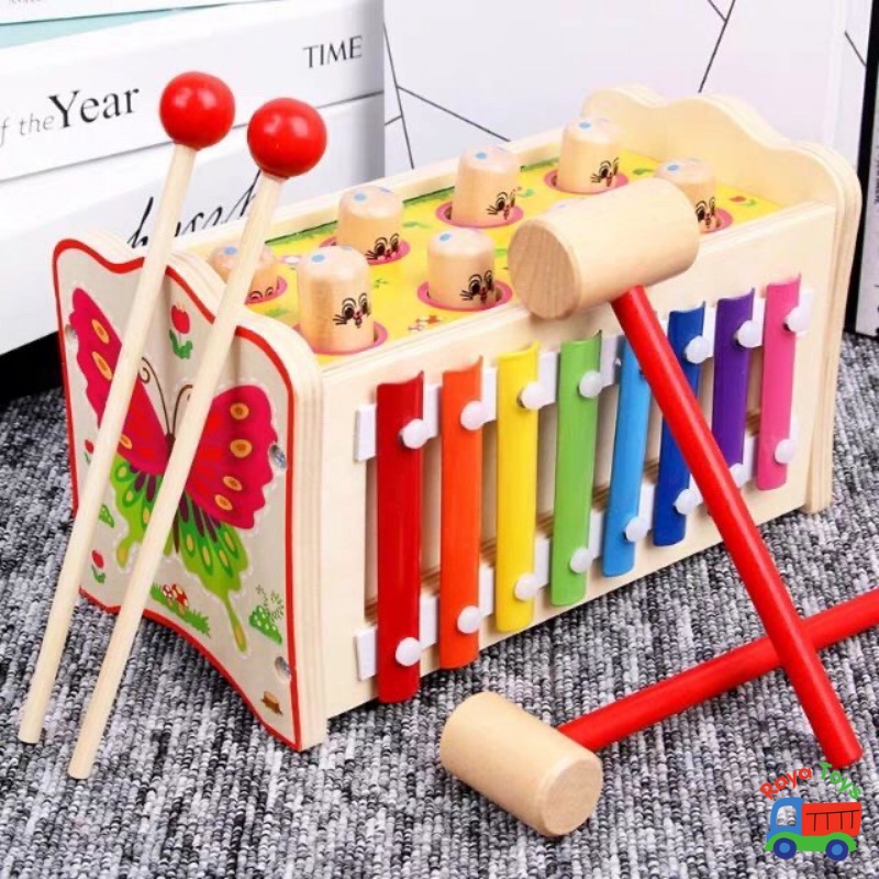 Đồ chơi trẻ em thông minh cho bé trò chơi đập chuột đa năng 2in1 3in1 7in1 bằng gỗ Montessori, quà tặng sinh nhật