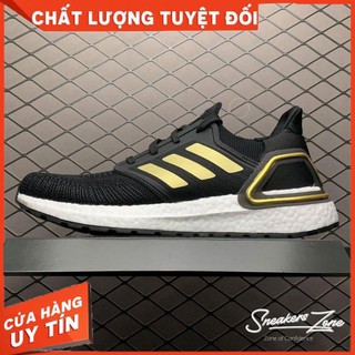 (FREE SHIP + HỘP + QUÀ) Giày thể thao nam nữ ULTRA BOOST 6.0 đen vạch vàng Ultra boost 2020 siêu đẹp cho nam và nữ