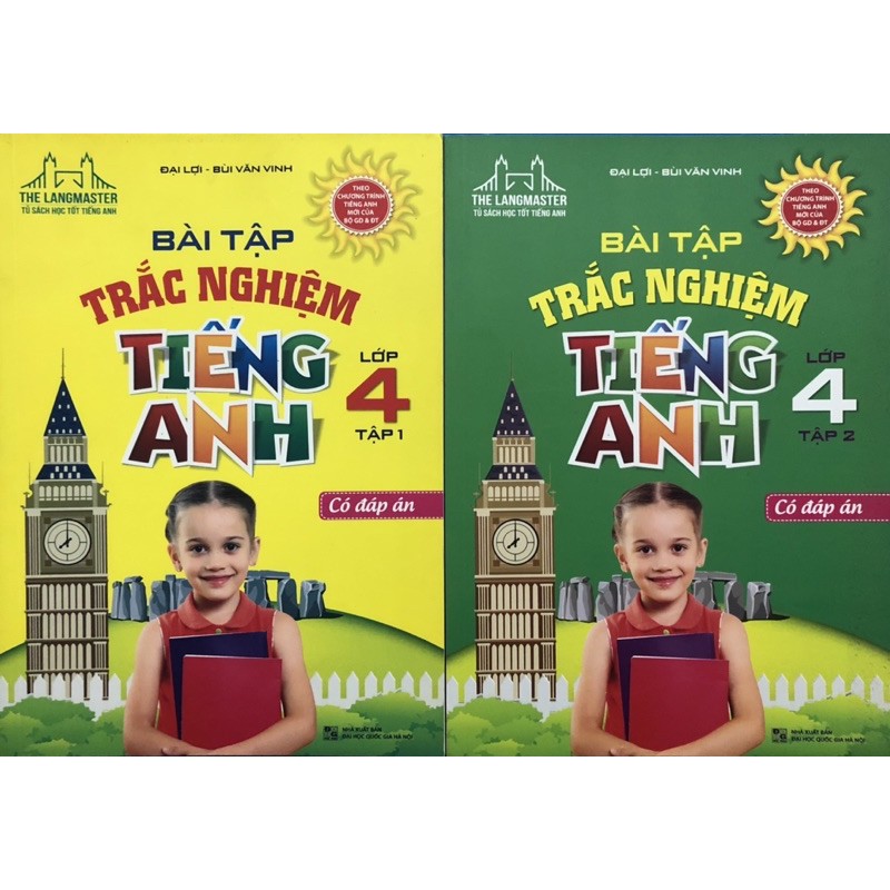 Sách - Bài tập trắc nghiệm tiếng anh lớp 4 (Combo 2 tập)