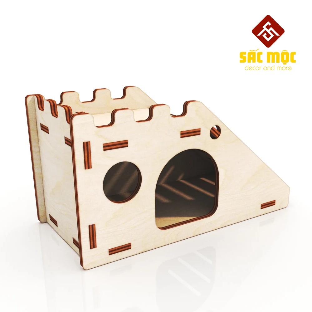 Mô Hình Nhà Cầu Thang #16 Gỗ Lắp Ráp Cho Chuột Hamster Size 17*8*9 cm
