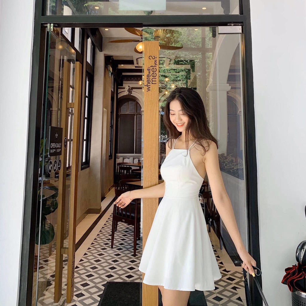 Đầm nữ cổ yếm 4 dây hở lưng #5