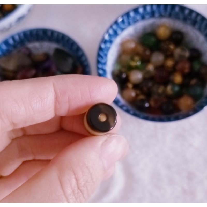 Hạt đá lu thống thanh tẩy bài tarot, làm handmade, xỏ DIY, bể cá  sưu tầm