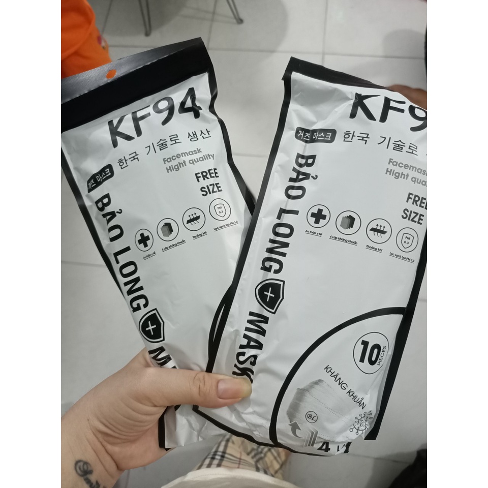 10 cái Khẩu trang KF94 mask 4D Bảo Long