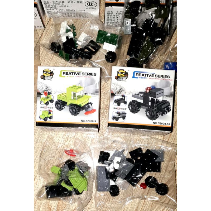 Sét Lắp ráp_Lego_10 xe 52000 có nhiều chi tiết bằng nhựa rất đẹp