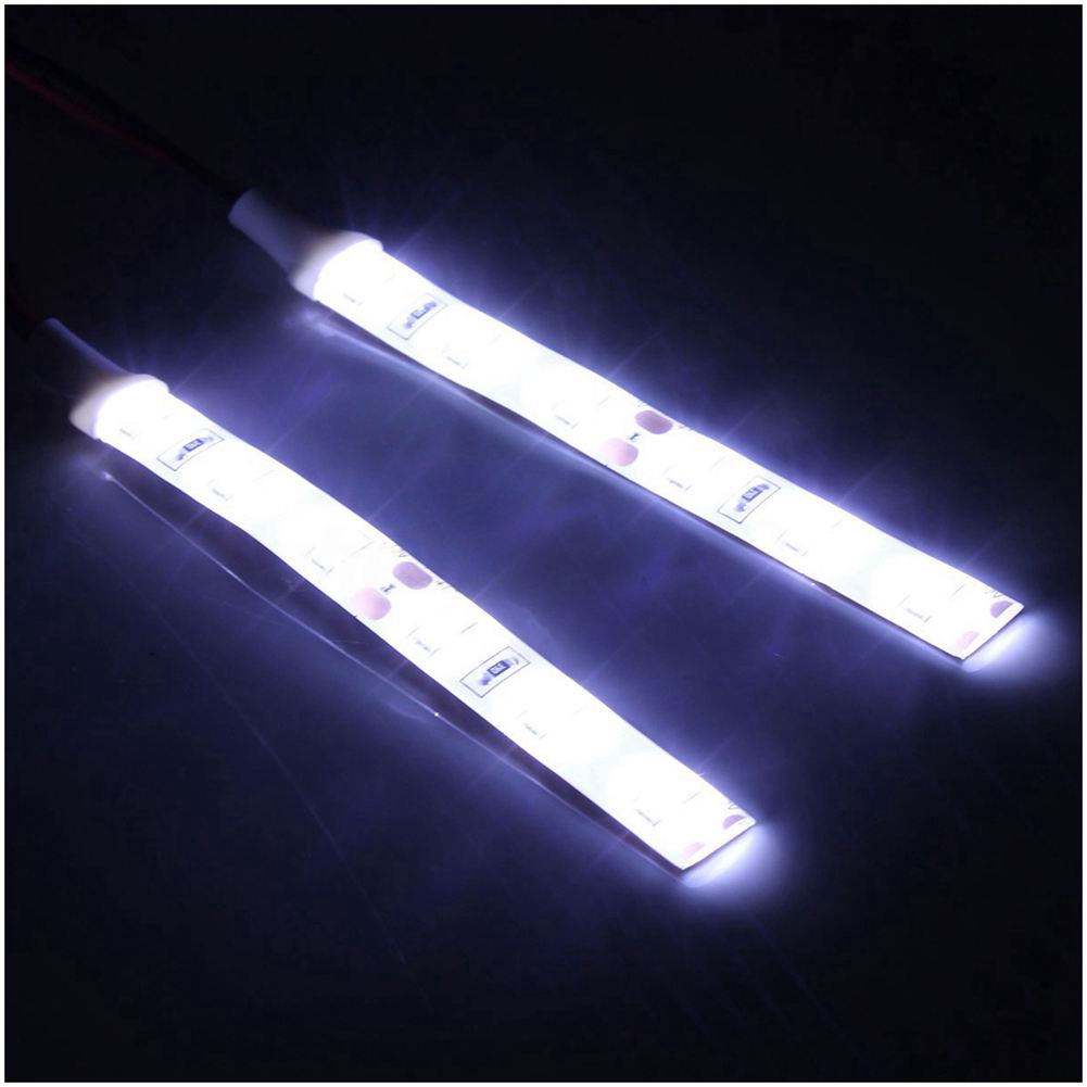 Bộ 2 Dây Đèn LED 6 Bóng 5630 SMD 10cm 12V Ánh Sáng Trắng Chống Nước Dành Cho Xe Hơi