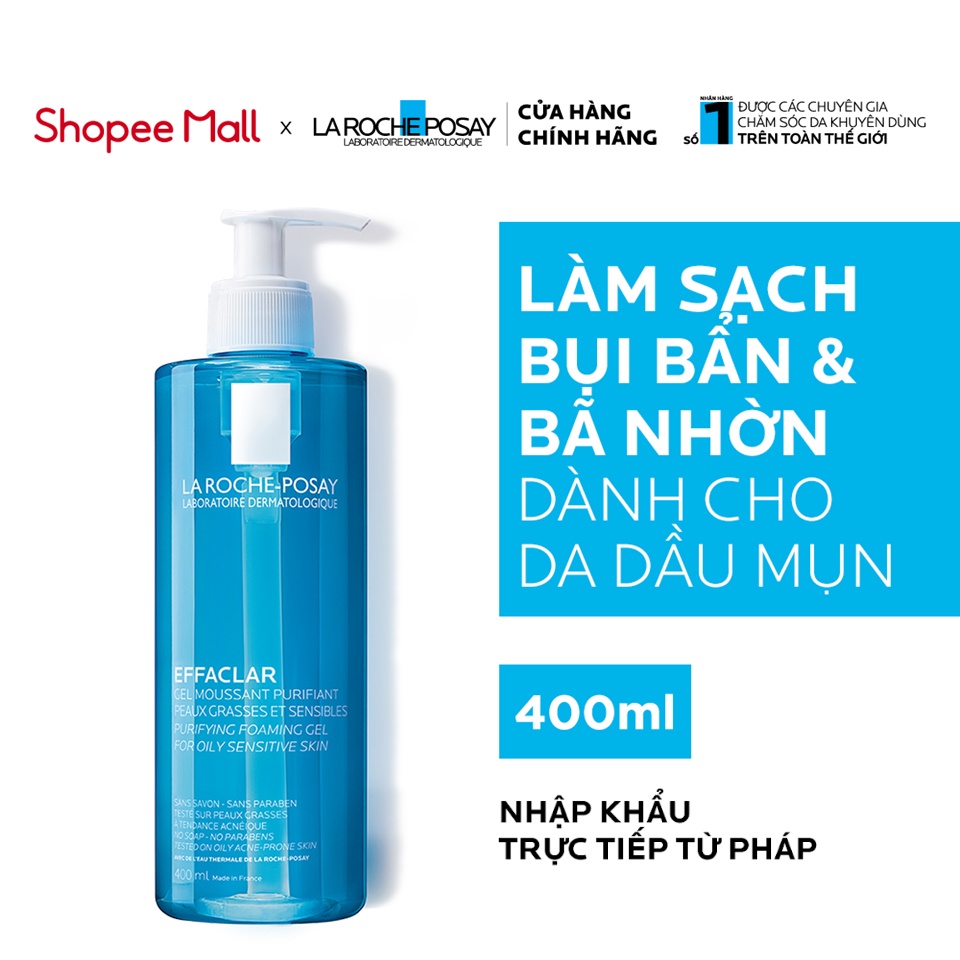 Bộ sản phẩm làm sạch sâu dành cho da dầu mụn La RochePosay Effaclar Double Cleansing