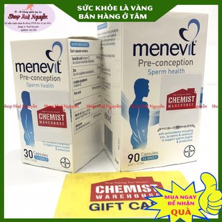 Menevit Úc - Vitamin tổng hợp cho nam giới giúp tăng khả năng thụ thai - MẪU MỚI 2021 lọ 30 viên và 90 viên thumbnail