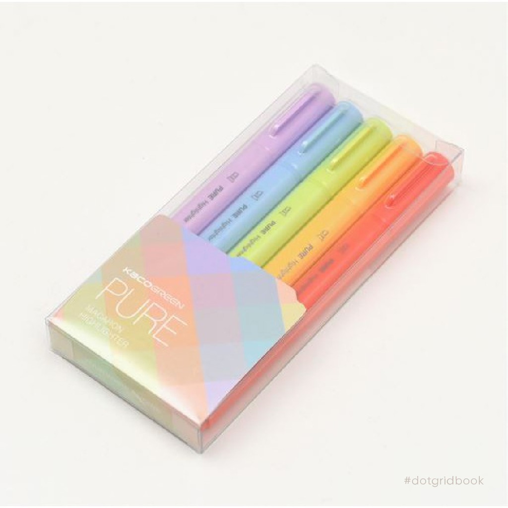 Bộ 05 bút Highlight Plastic KACO H Pastel mẫu 02