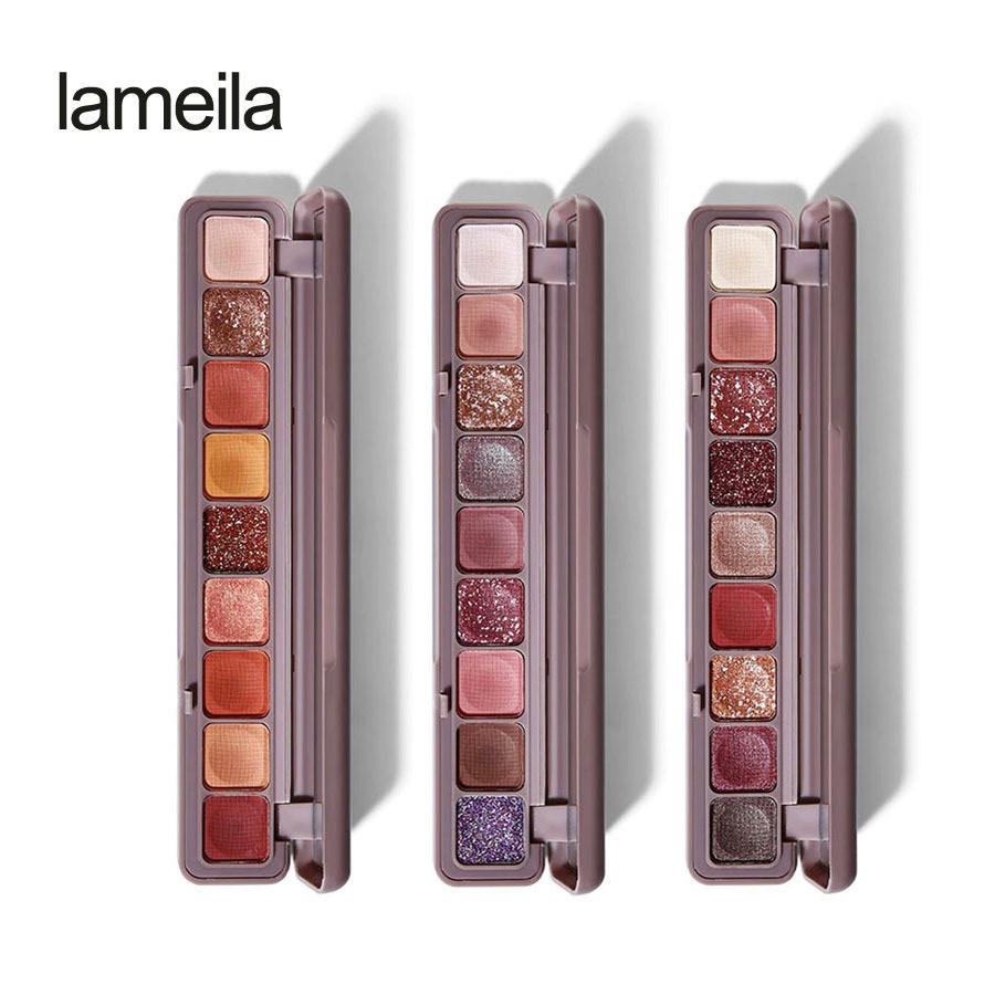 Phấn mắt nội địa trung 9 ô Lameila Beautiful Color Bảng Dài chính hãng chống thấm nước màu siêu xinh
