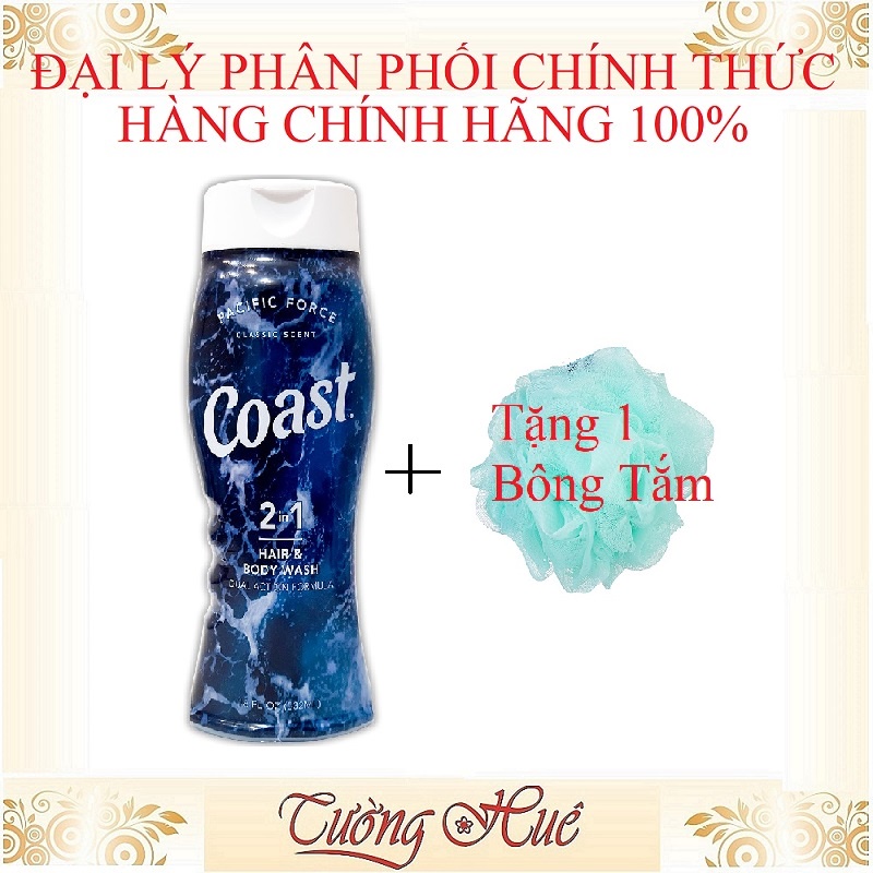 Tắm Gội Coast ( Mẫu Mới ) Cho Nam 532ml ( Tặng 1 Bông Tắm Cao Cấp )