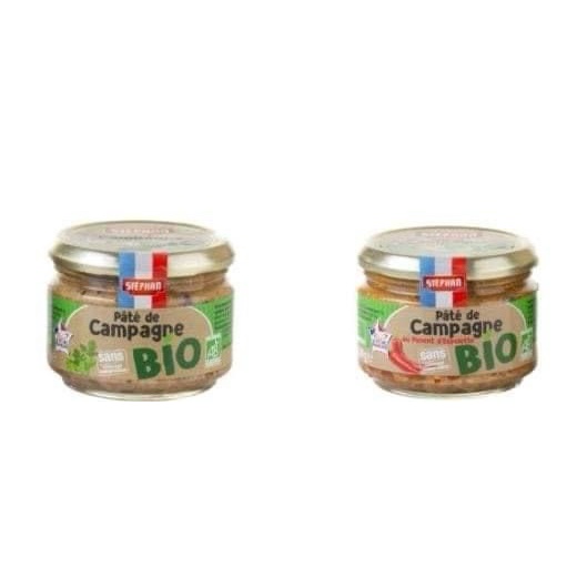 Pate hữu cơ Stephan vị truyền thống và vị ớt đỏ (180g)