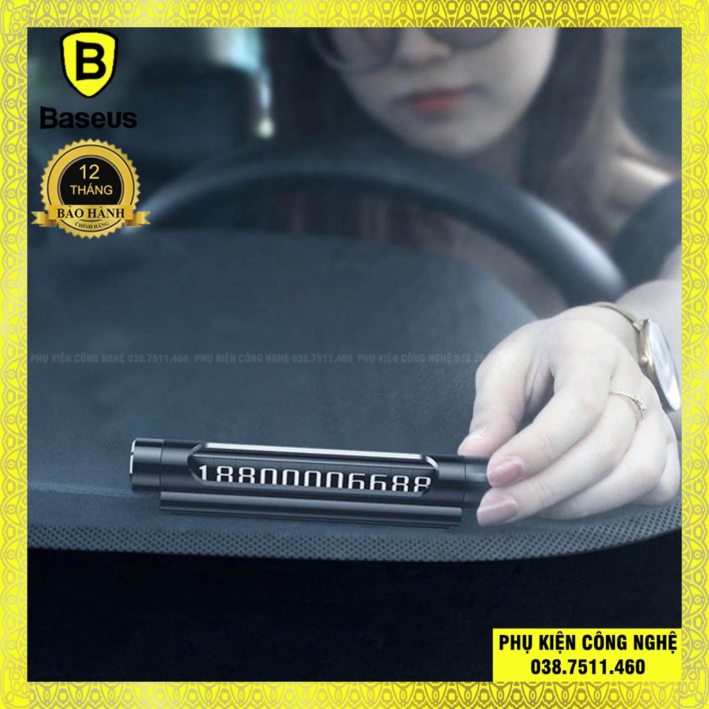 Bảng số điện thoại dùng trên xe hơi Baseus All Metal Temporary Parking Number Plate Series 2 (Dual-number Version)