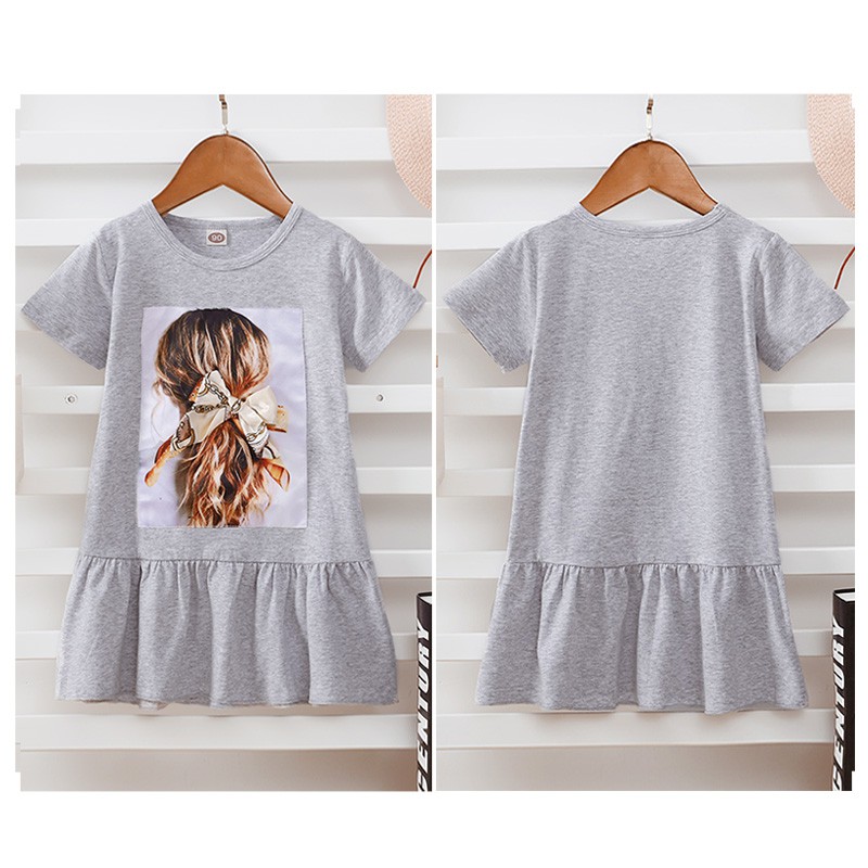 Váy mikrdoo tay ngắn dễ thương thời trang mùa hè dành cho trẻ em