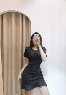 Váy đen dây rút đuôi cá[ẢNH THẬT TẠI SHOP]