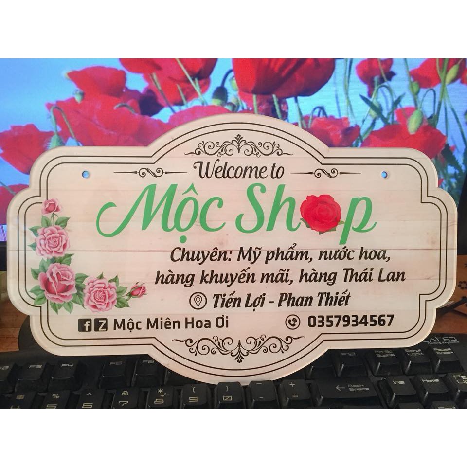 [BẢNG HIỆU MICA TREO SHOP] - Thiết kế thông tin shop theo yêu cầu - Free thiết kế