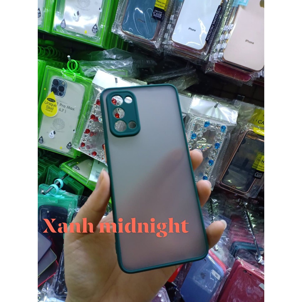 Ốp lưng nhám mặt mờ viền màu OPPO Reno 5